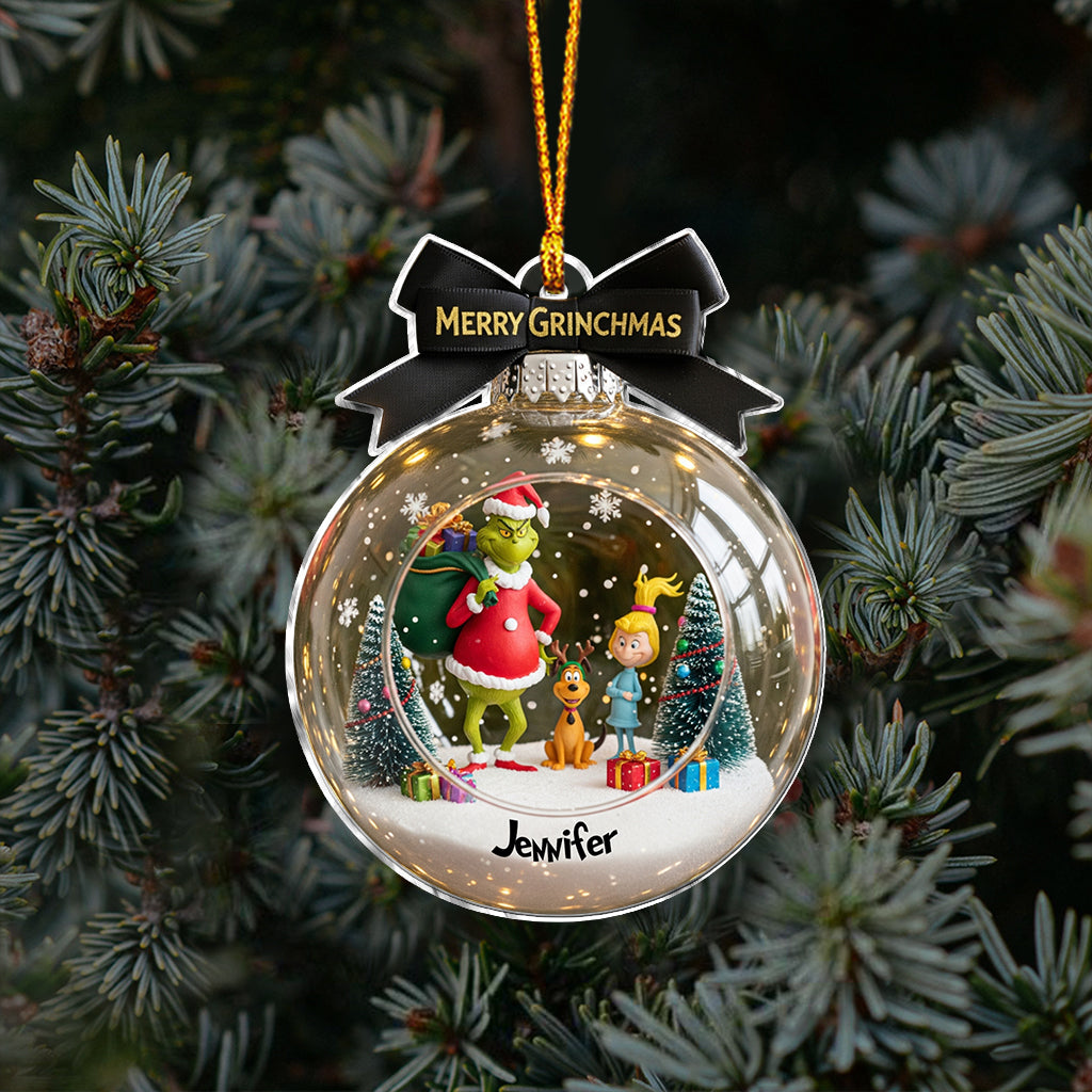 Merry Grinchmas - Personalized Stole Christmas Ornament