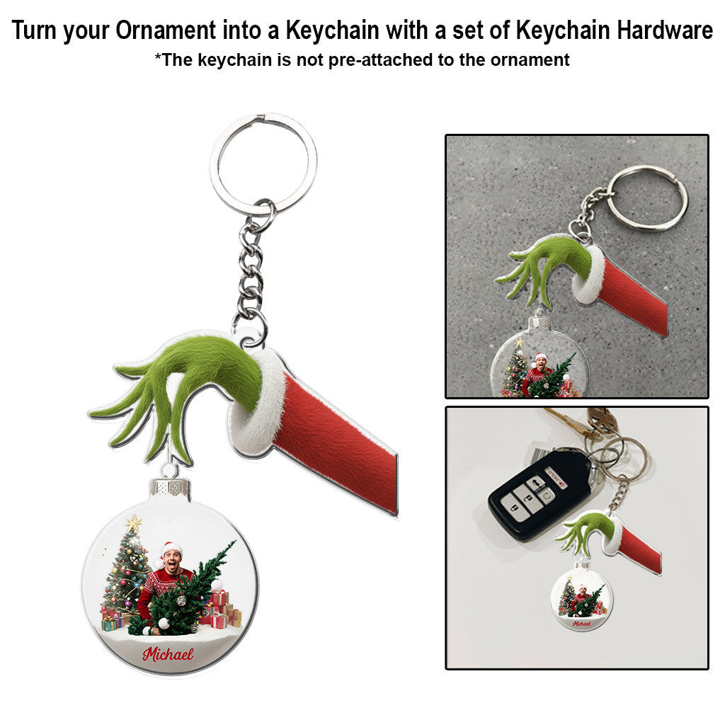 Monstre Vert avec Balle - Étole de Noël personnalisée et transparente