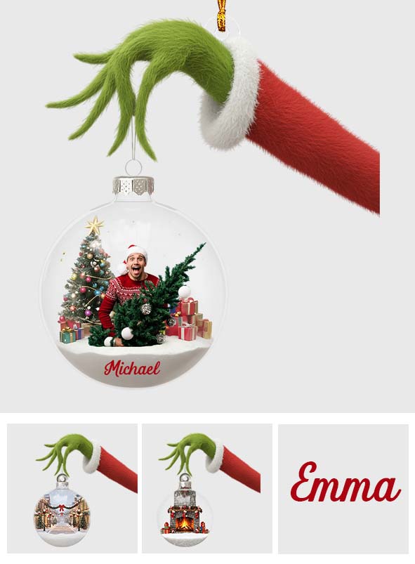 Monstre Vert avec Balle - Étole de Noël personnalisée et transparente