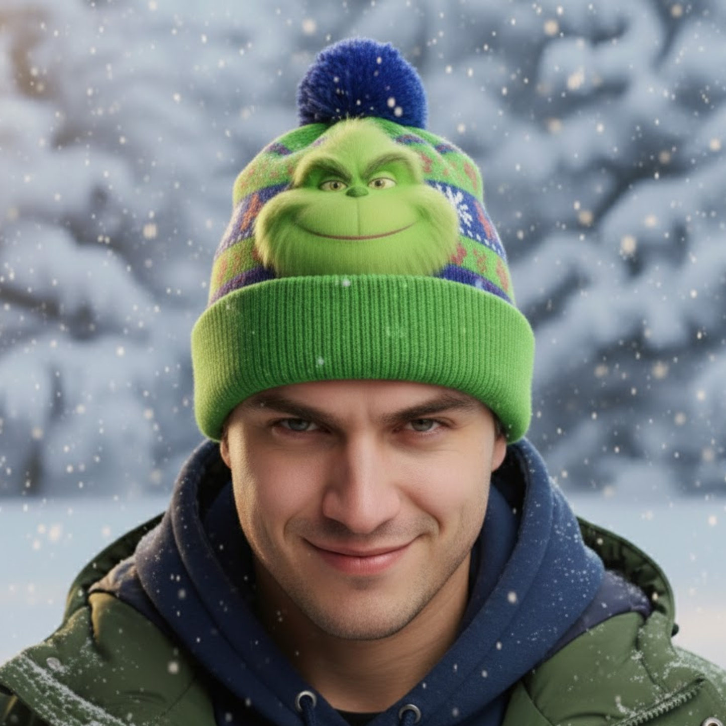 Noël Green Monster - Bonnet de Noël personnalisé avec étole