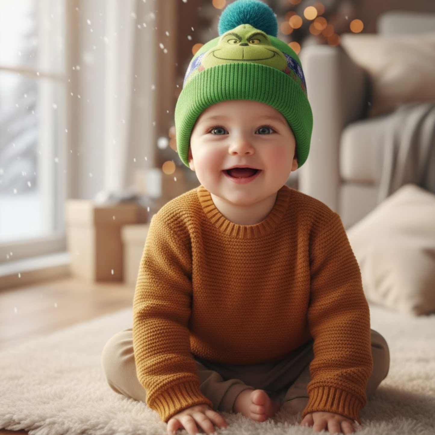 Noël Green Monster - Bonnet de Noël personnalisé avec étole