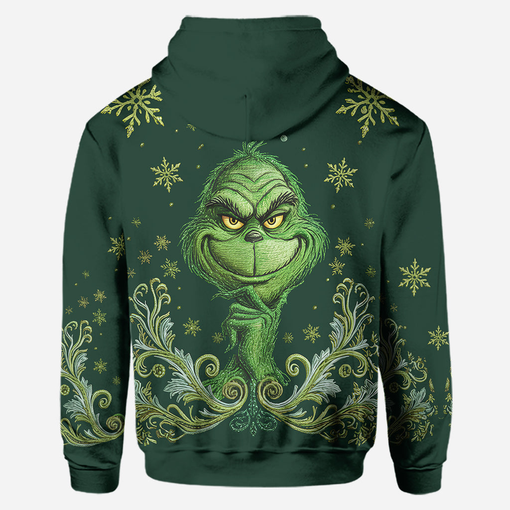 Joyeux Grinchmas ! - Sweat à capuche et legging personnalisés avec étole de Noël