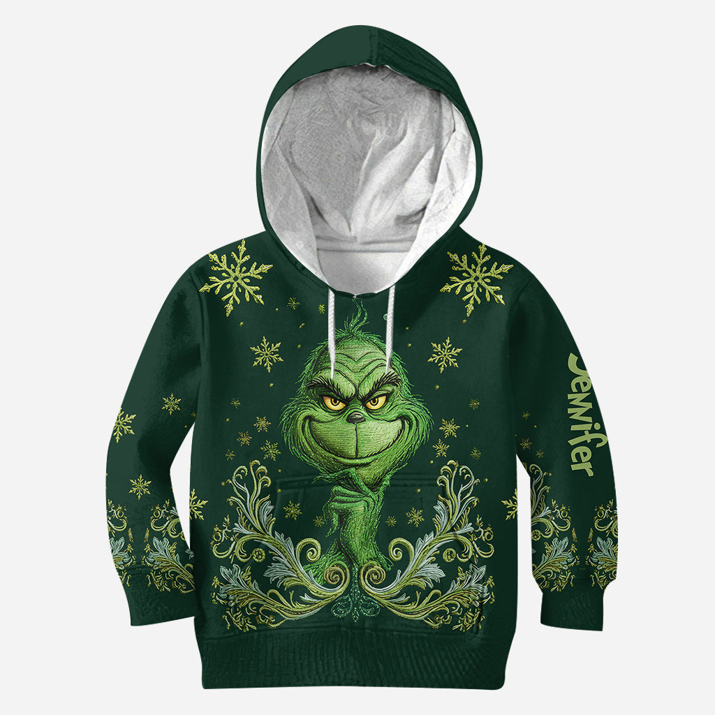 Joyeux Grinchmas ! - Sweat à capuche et legging personnalisés avec étole de Noël