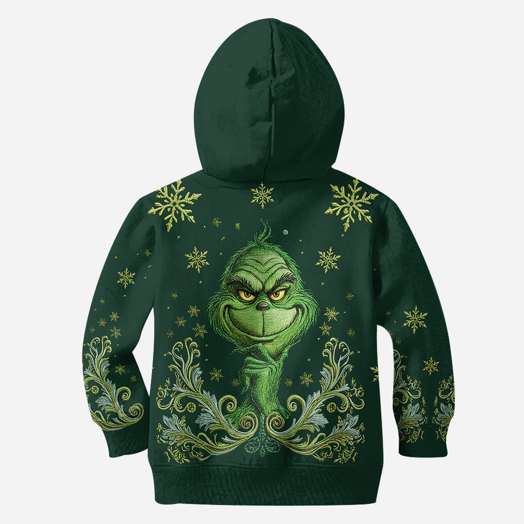 Joyeux Grinchmas ! - Sweat à capuche et legging personnalisés avec étole de Noël