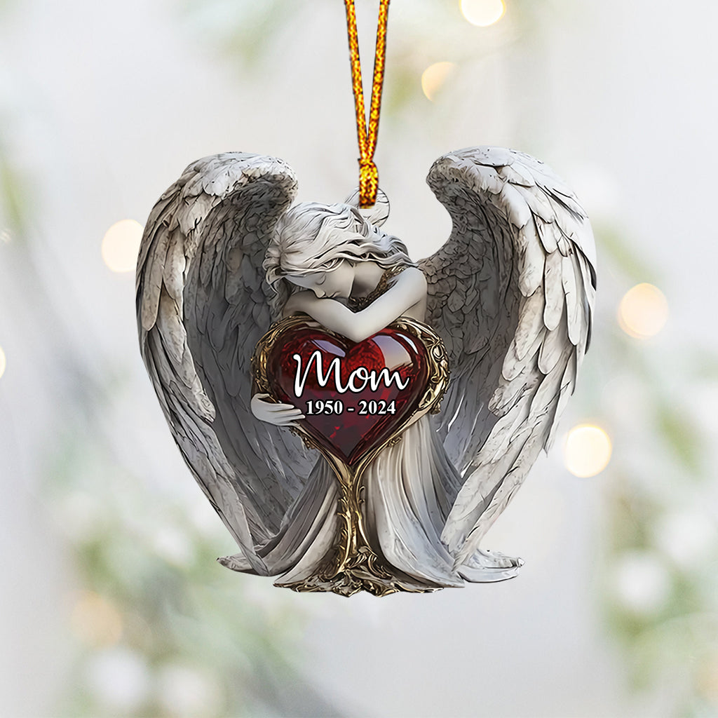 On Angels Wings - Personalized Memorial Ornament