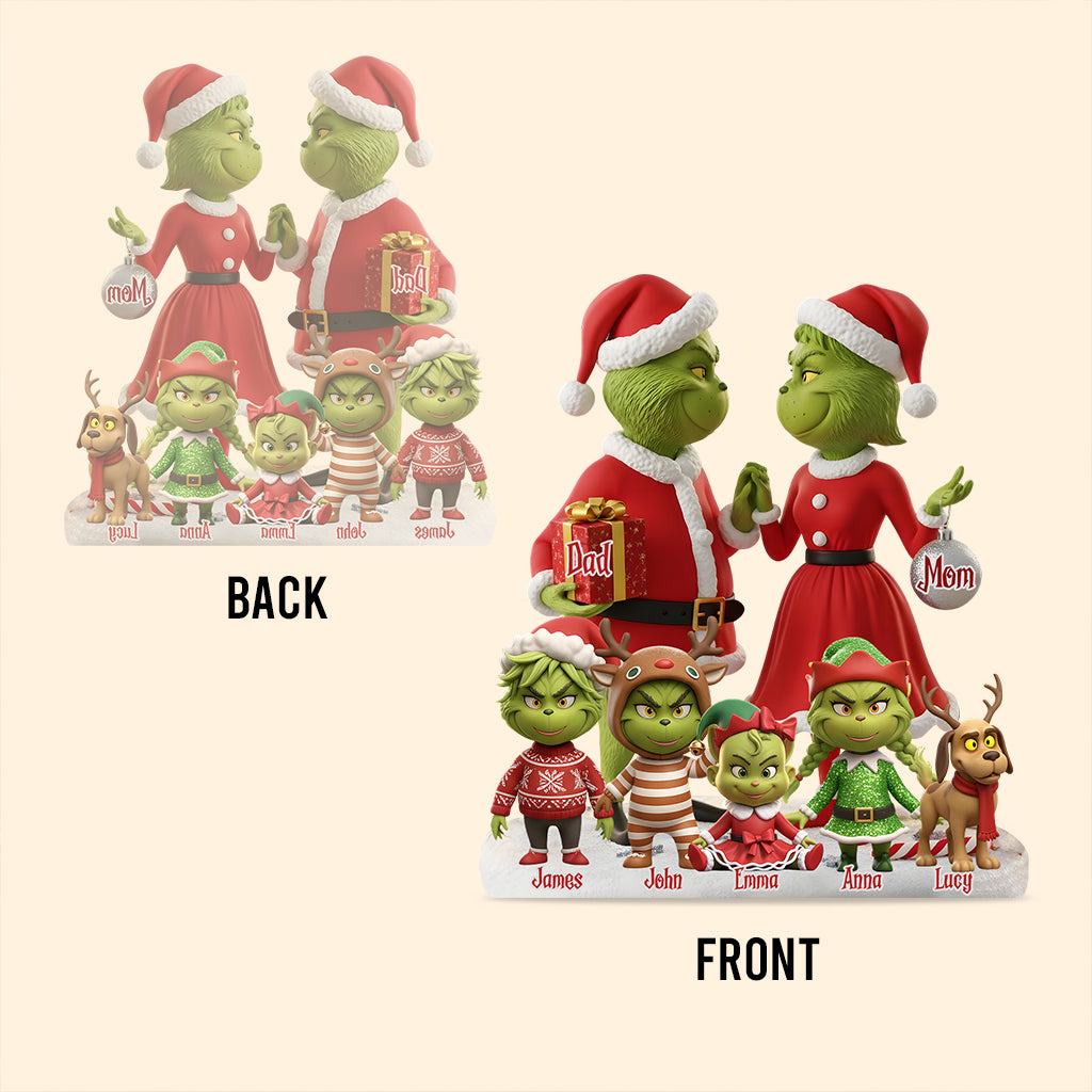 Family Gift Merry Grinchmas - Personalized Stole Christmas Custom Shaped Acrylic Plaque