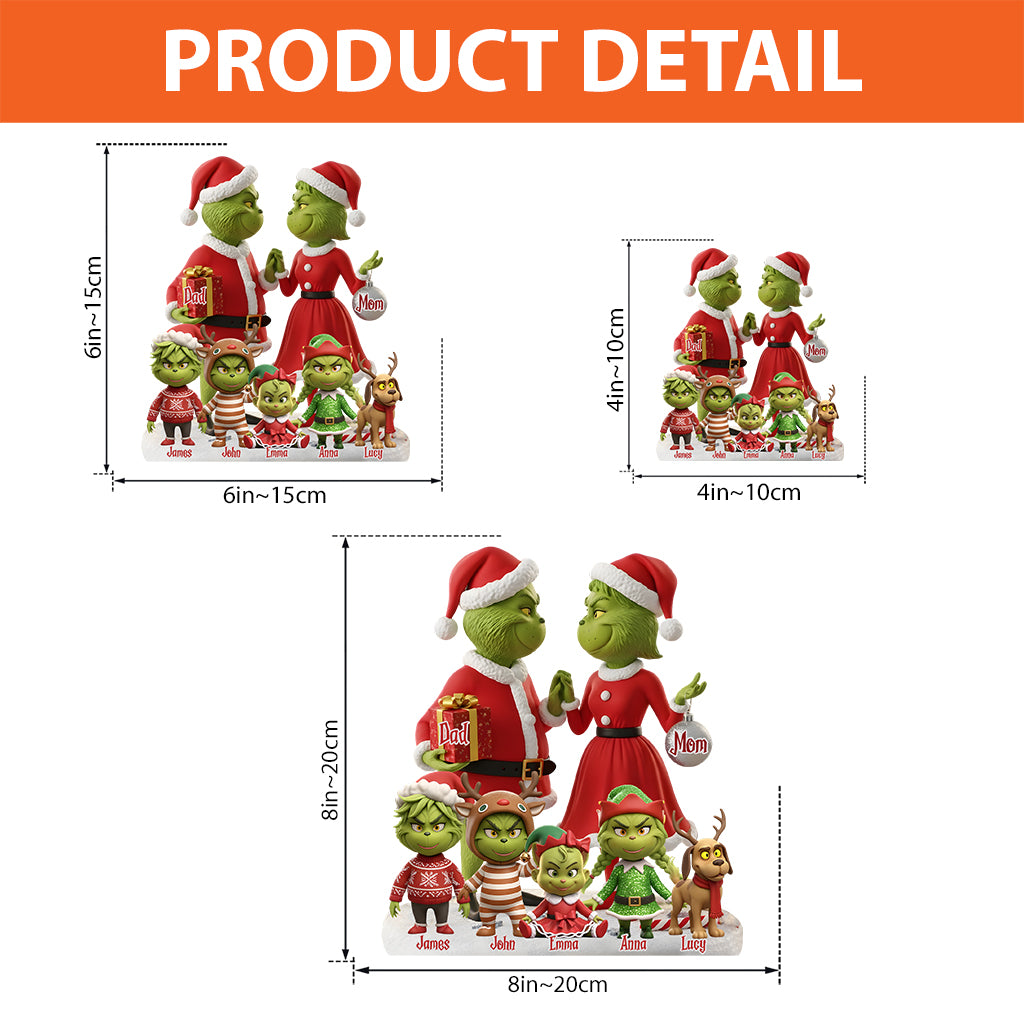 Family Gift Merry Grinchmas - Personalized Stole Christmas Custom Shaped Acrylic Plaque