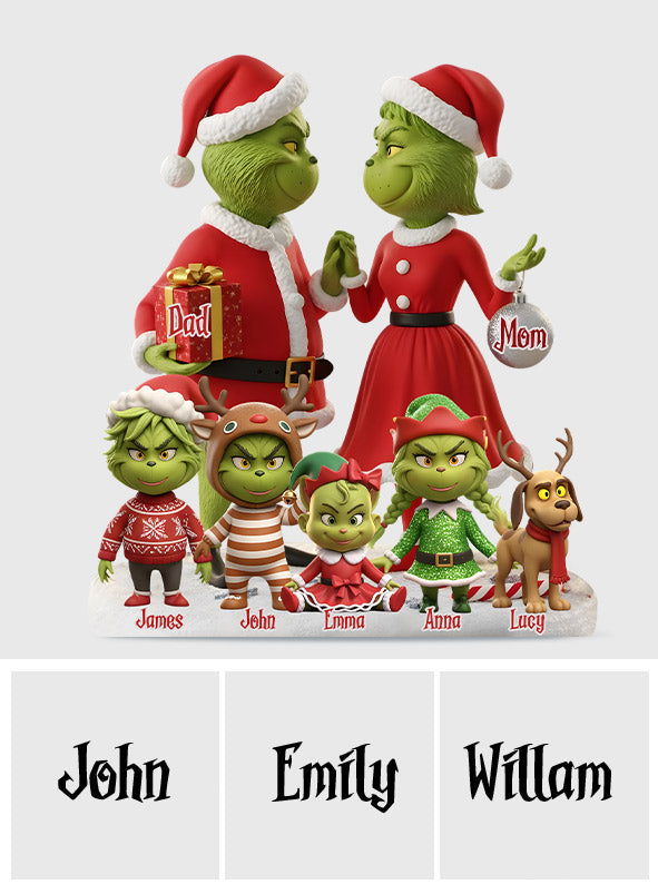 Family Gift Merry Grinchmas - Personalized Stole Christmas Custom Shaped Acrylic Plaque