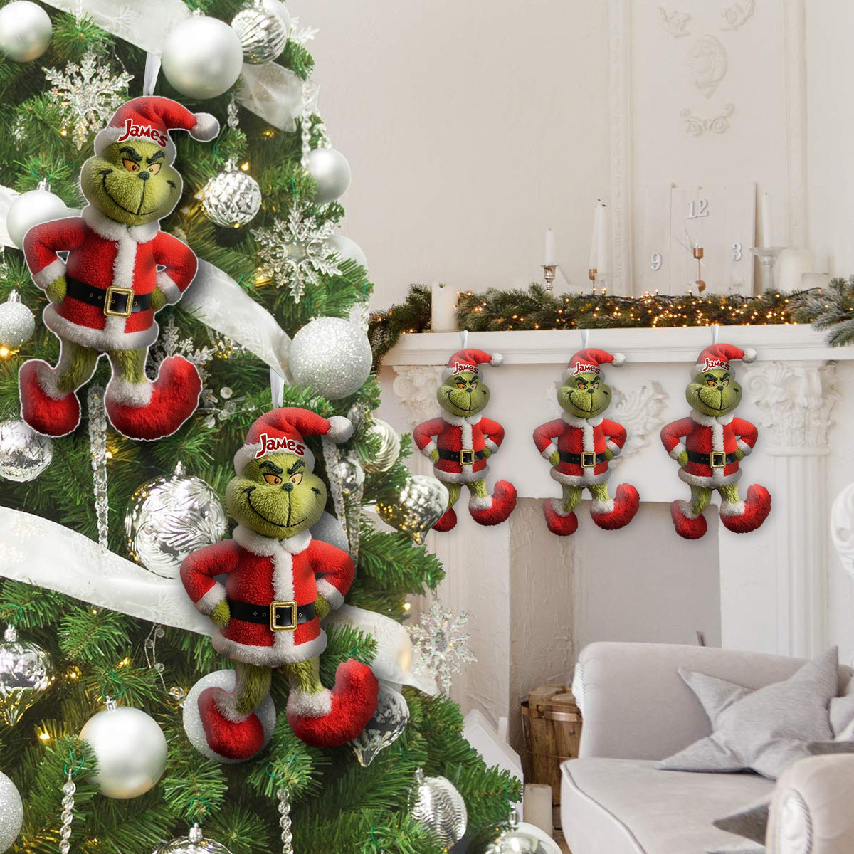 Joyeux Grinchmas - Chaussette de Noël personnalisée en forme d'étole