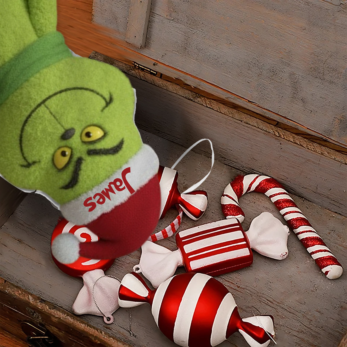Merry Greenmas - Personalized Stole Christmas Shaped Christmas Stocking