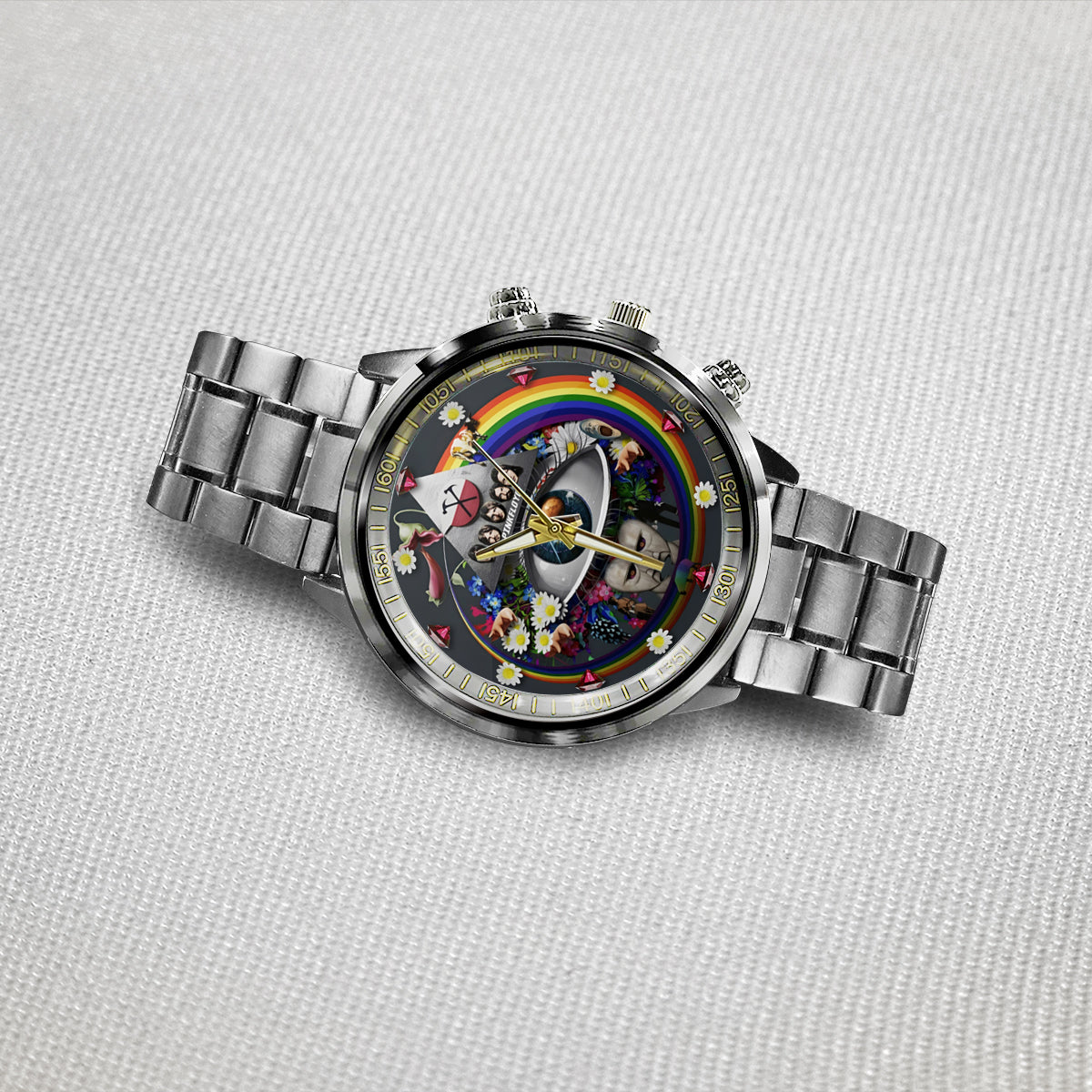 Pink Fl Rockband 60-jähriges Jubiläum - Personalisierte Prism Handuhr