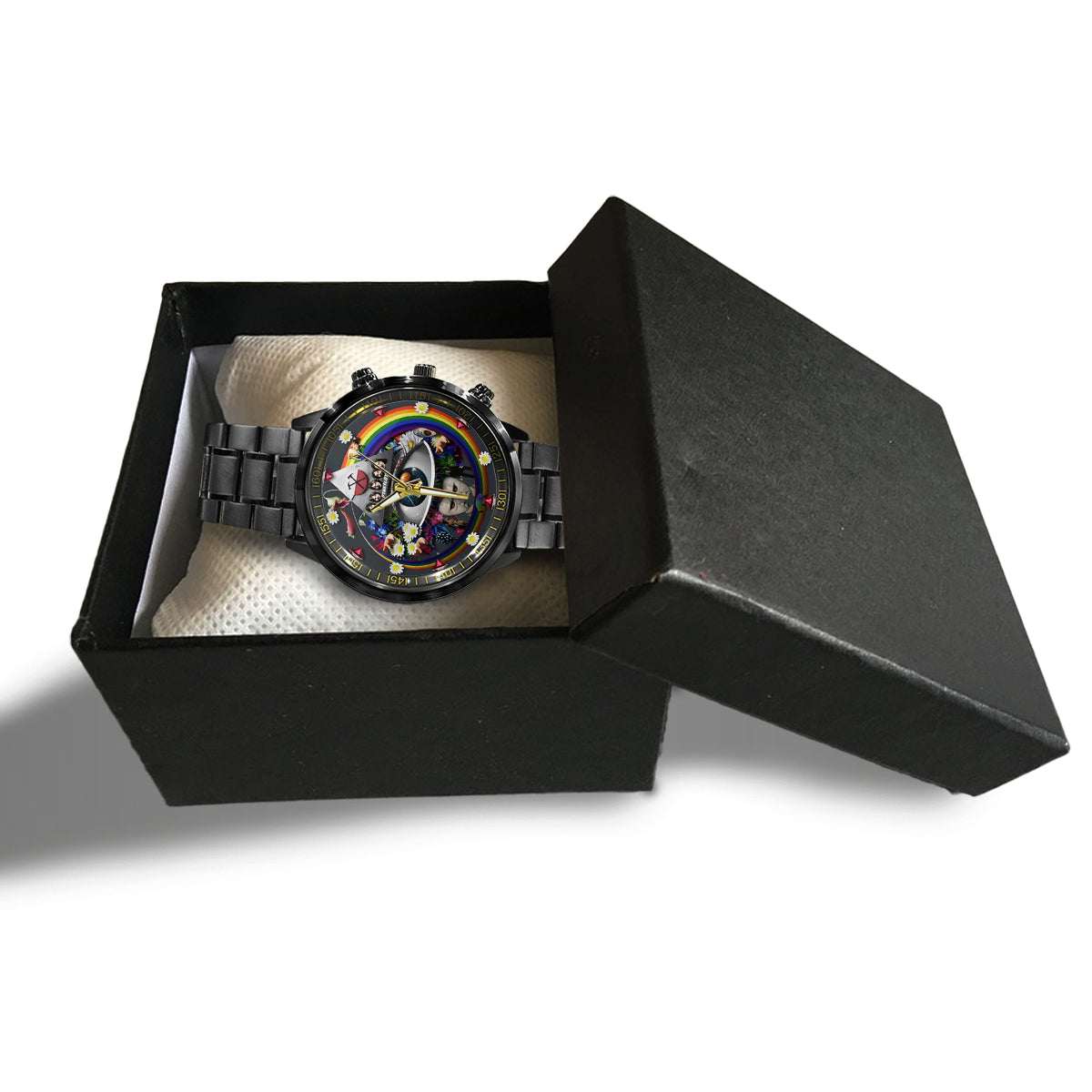 Pink Fl Rockband 60-jähriges Jubiläum - Personalisierte Prism Handuhr