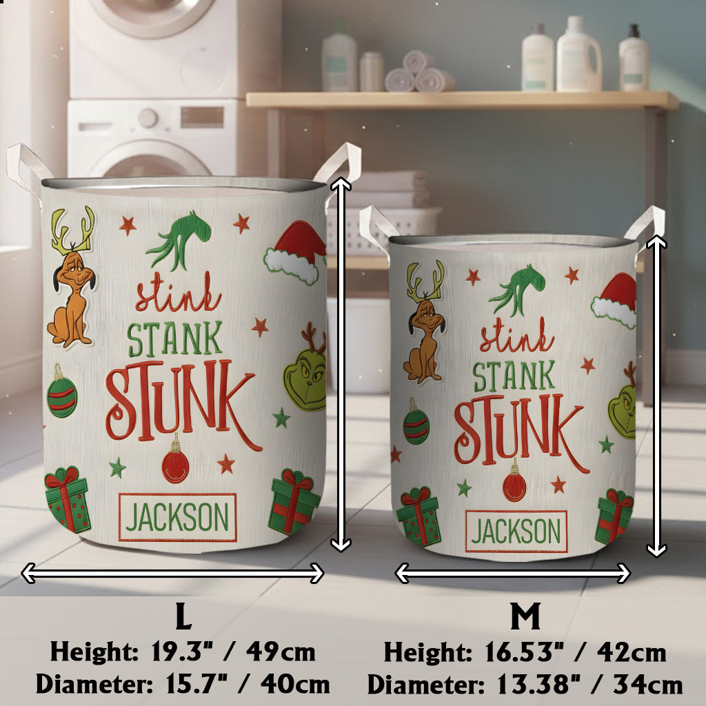 Stink Stank Stunk - Personalized Stole Christmas Storage Basket