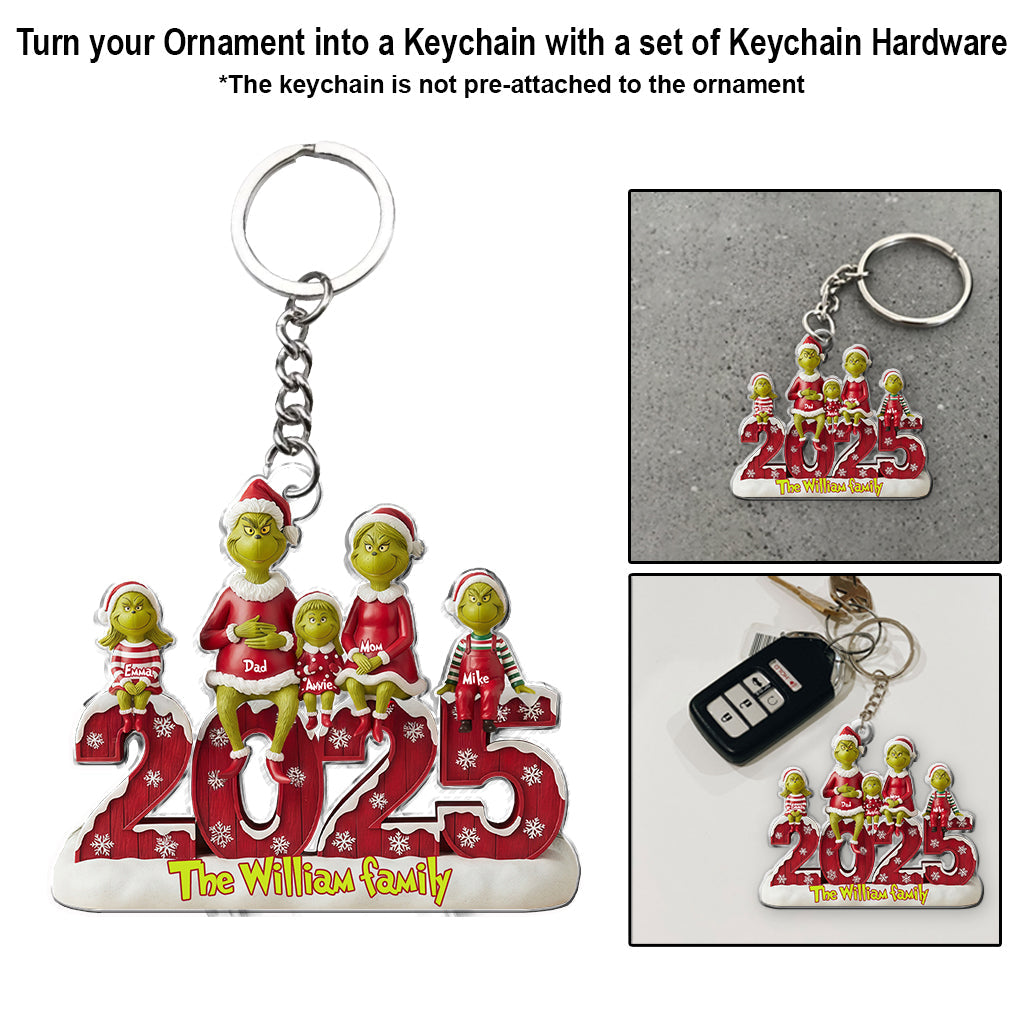 Happy Family - Personalized Stole Christmas Custom Shaped Ornament