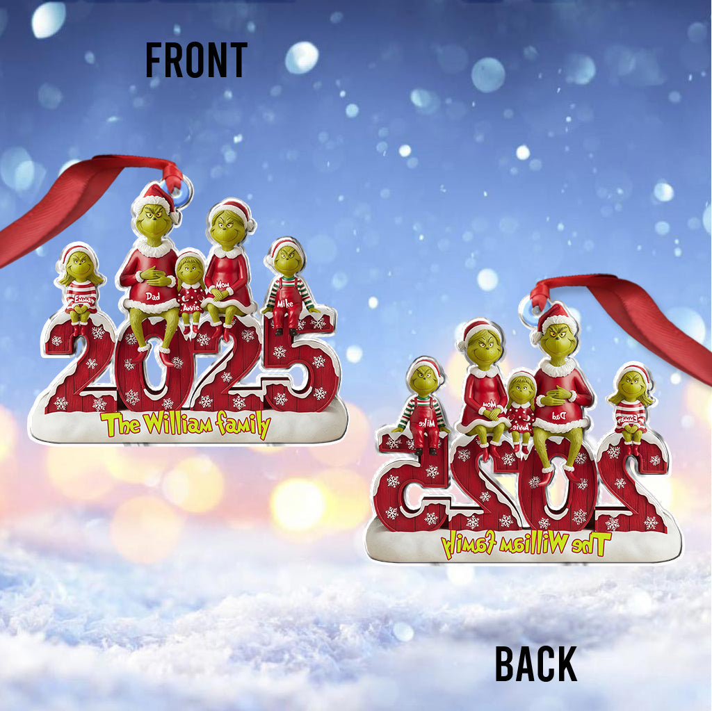 Happy Family - Personalized Stole Christmas Custom Shaped Ornament