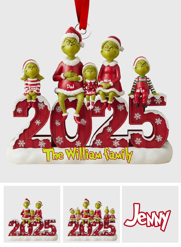 Happy Family - Personalized Stole Christmas Custom Shaped Ornament