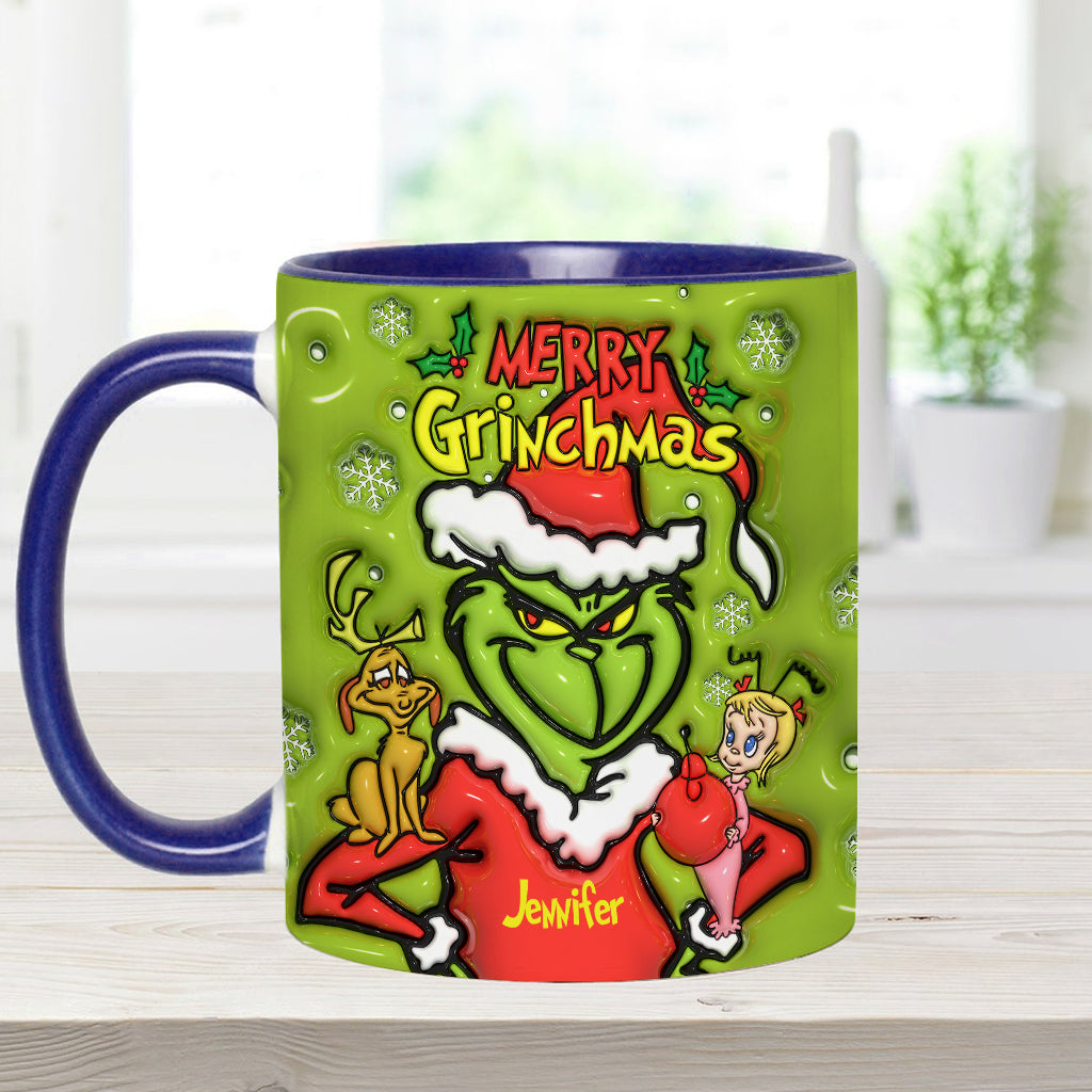 Joyeux Grinchmas - Mug personnalisé avec étole de Noël