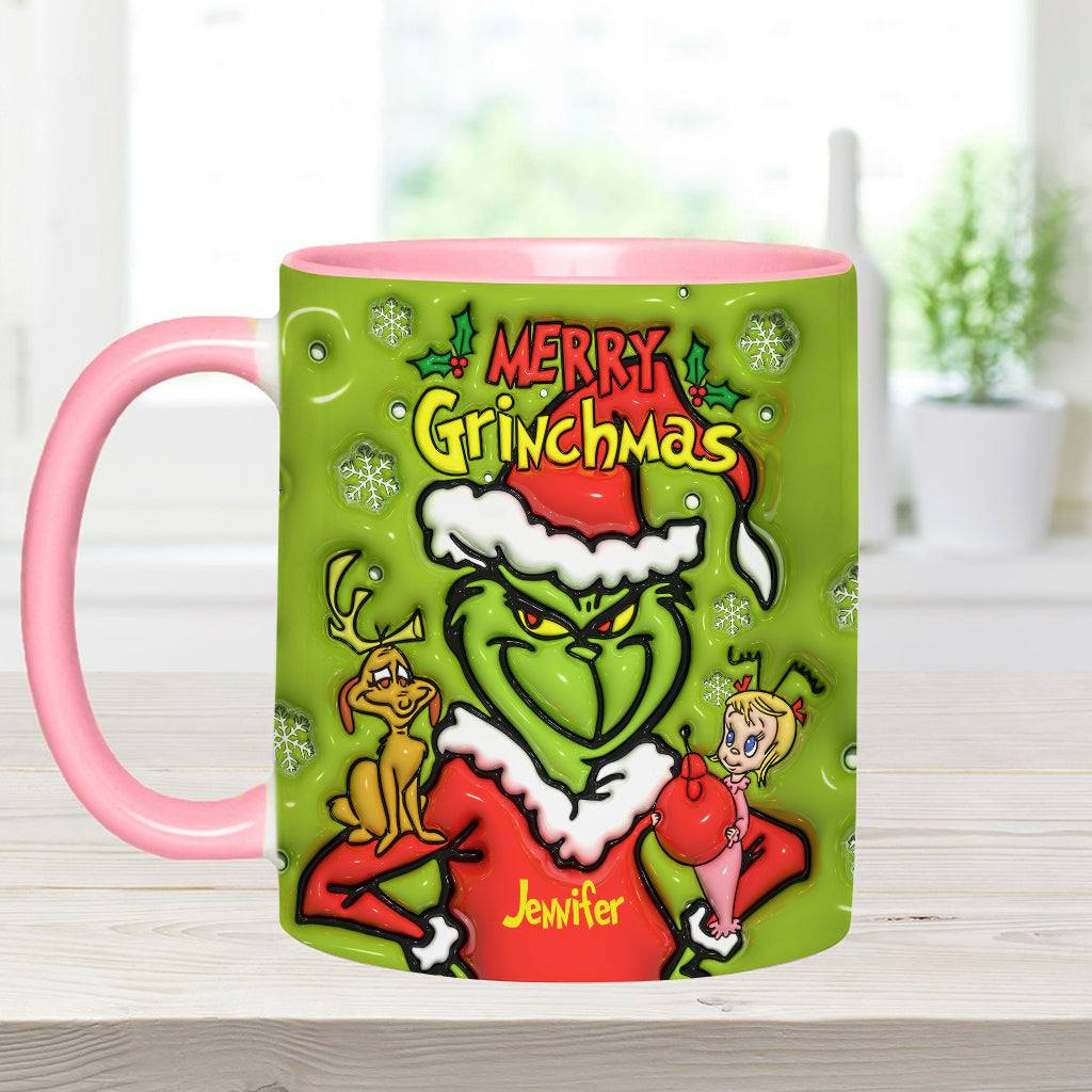 Joyeux Grinchmas - Mug personnalisé avec étole de Noël
