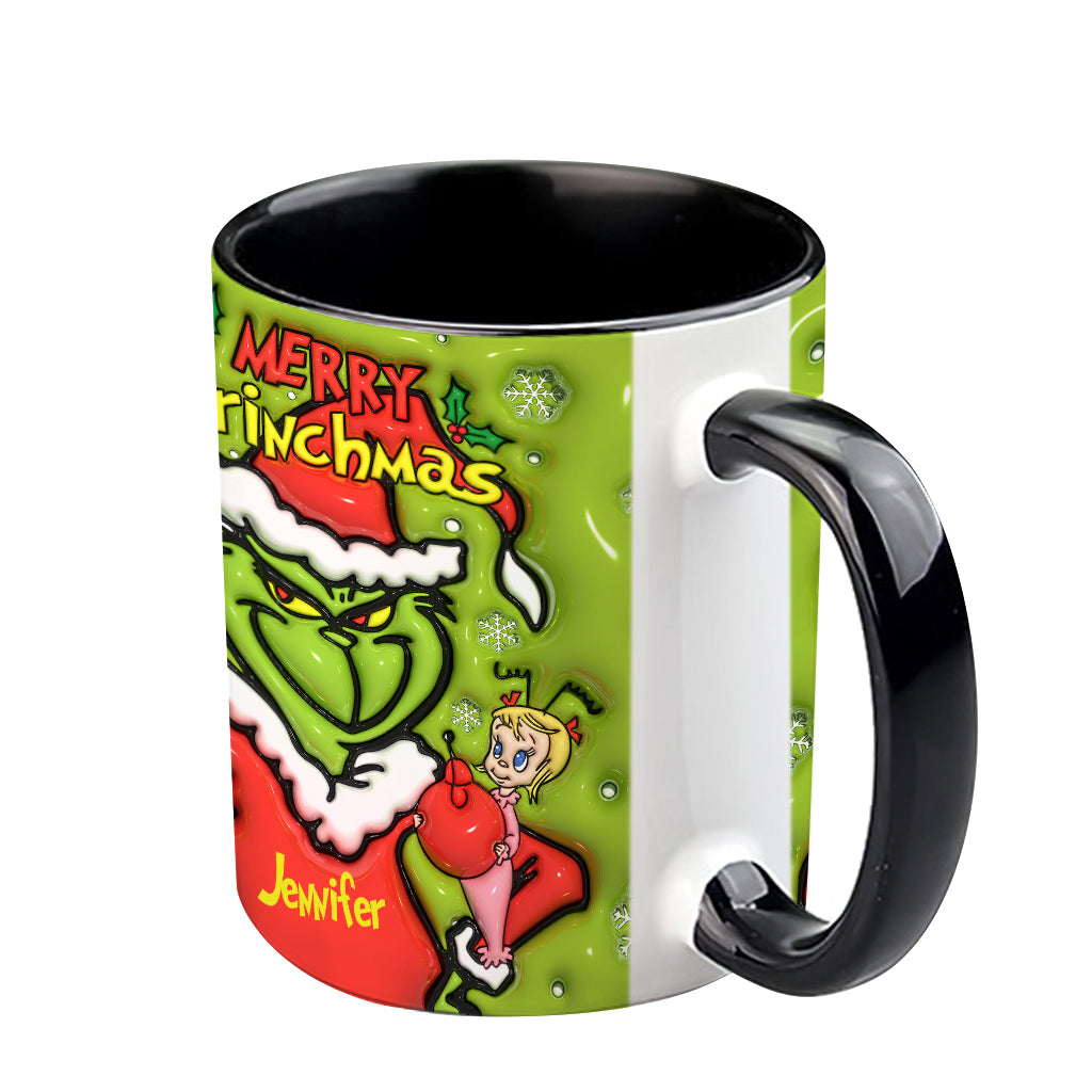 Joyeux Grinchmas - Mug personnalisé avec étole de Noël