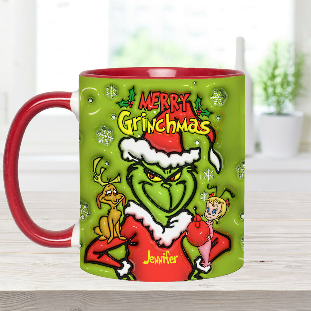 Joyeux Grinchmas - Mug personnalisé avec étole de Noël