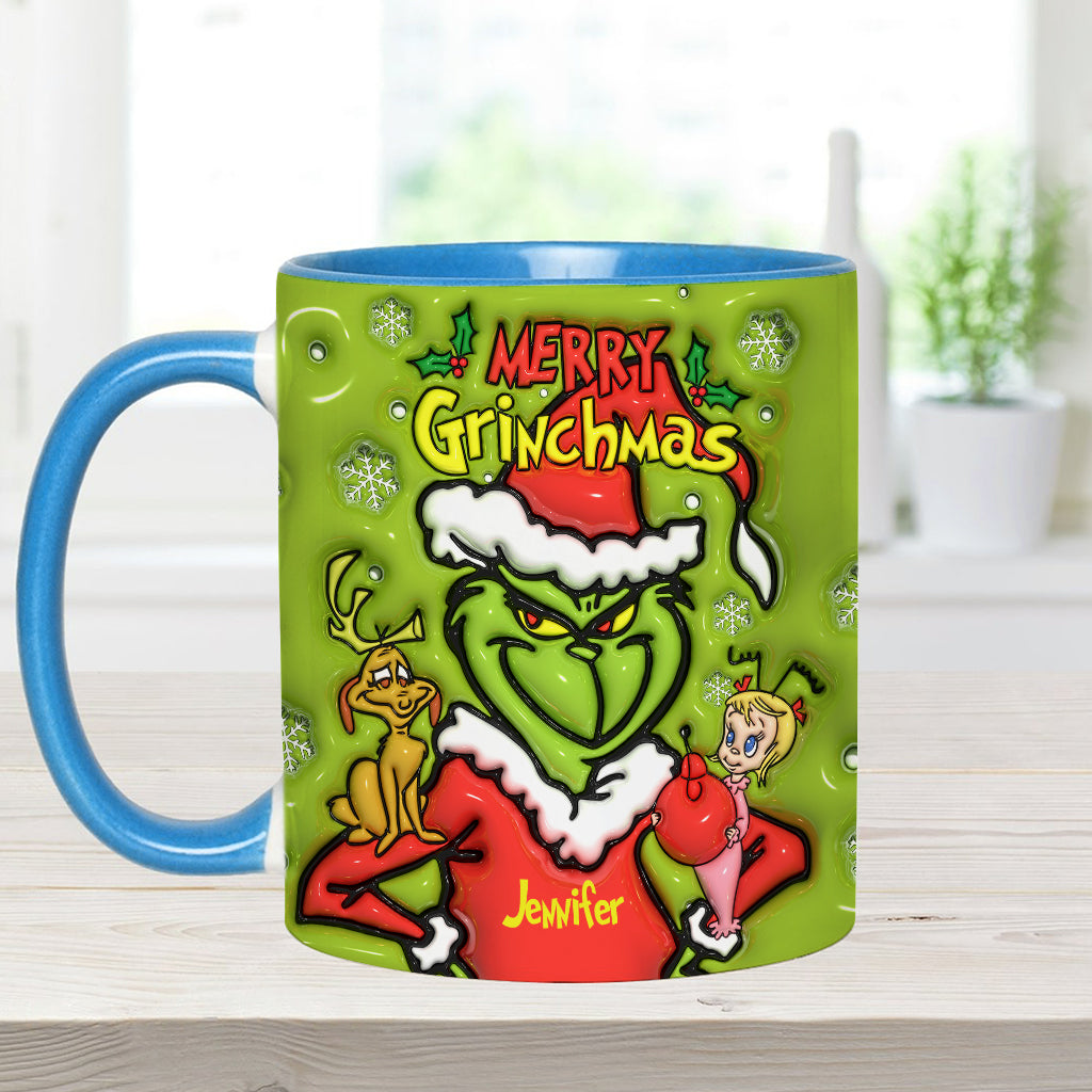 Joyeux Grinchmas - Mug personnalisé avec étole de Noël
