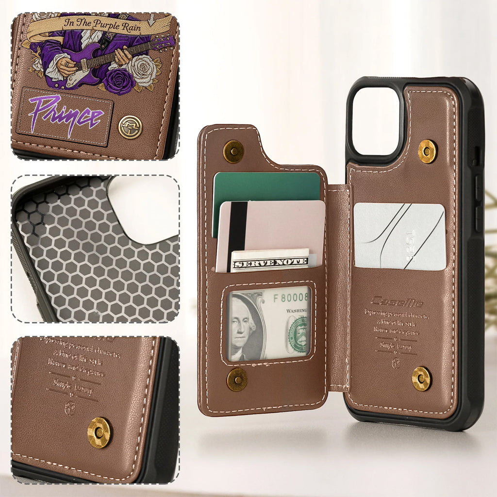 Purple Rain - Handyhülle mit Brieftaschenfunktion