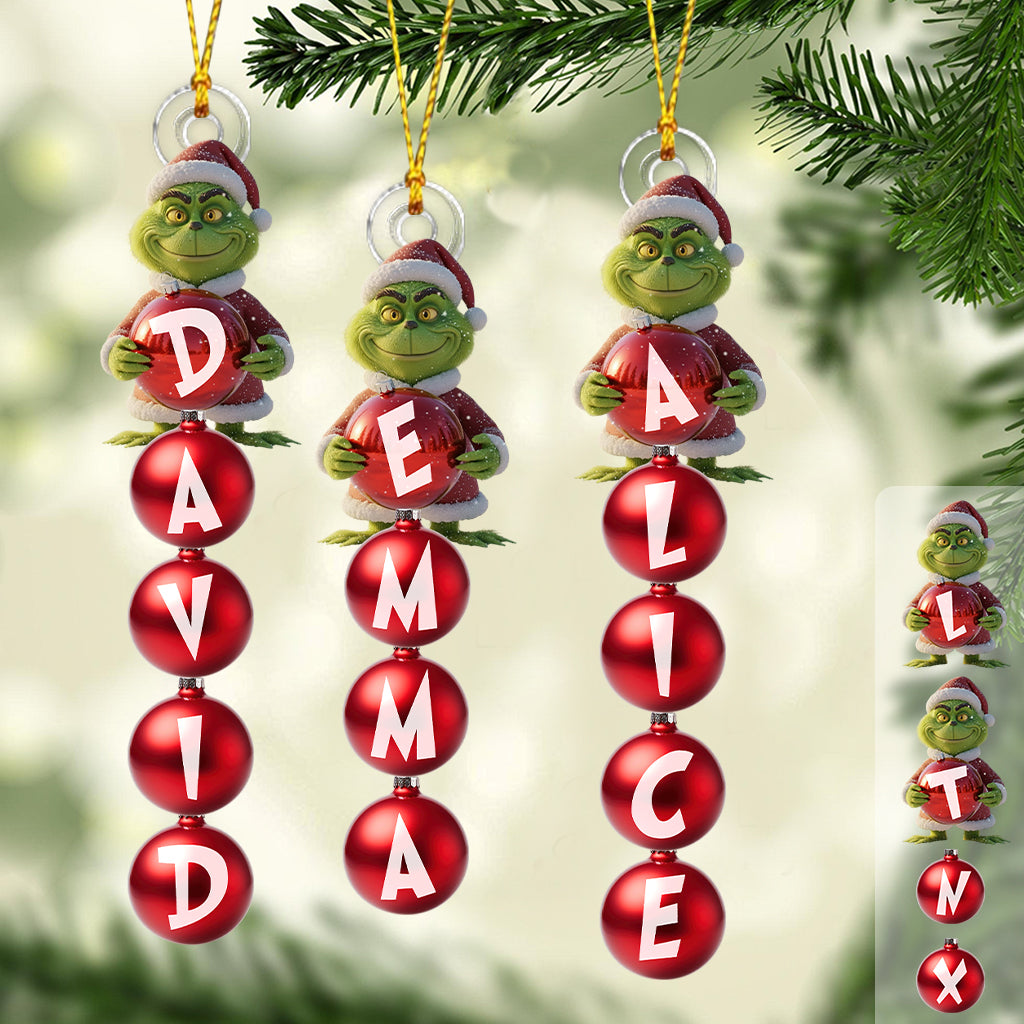 Fröhliche Grinchmas – Personalisierte Stola, transparenter Weihnachtsschmuck