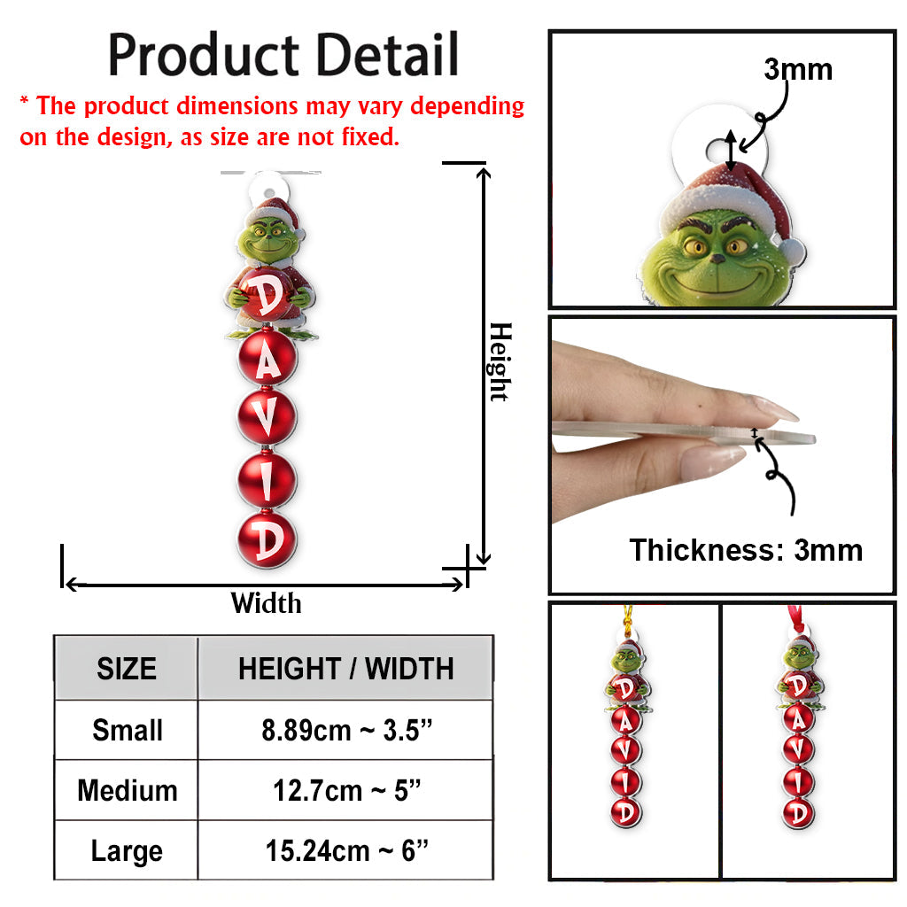 Fröhliche Grinchmas – Personalisierte Stola, transparenter Weihnachtsschmuck