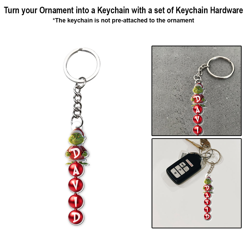 Fröhliche Grinchmas – Personalisierte Stola, transparenter Weihnachtsschmuck