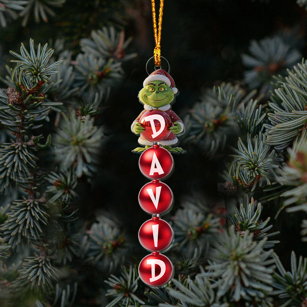 Fröhliche Grinchmas – Personalisierte Stola, transparenter Weihnachtsschmuck