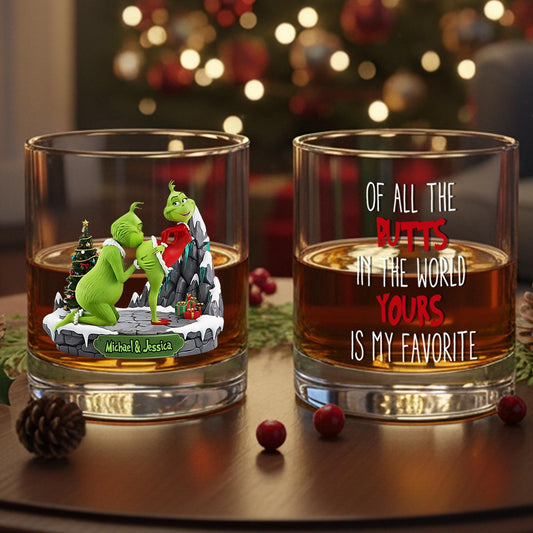 Couple Christmas - Grinchmas Gift - Personalized Stole Christmas Whiskey Glass