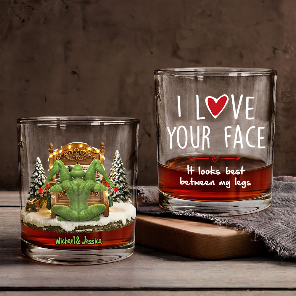 Couple Christmas - Grinchmas Gift - Personalized Stole Christmas Whiskey Glass