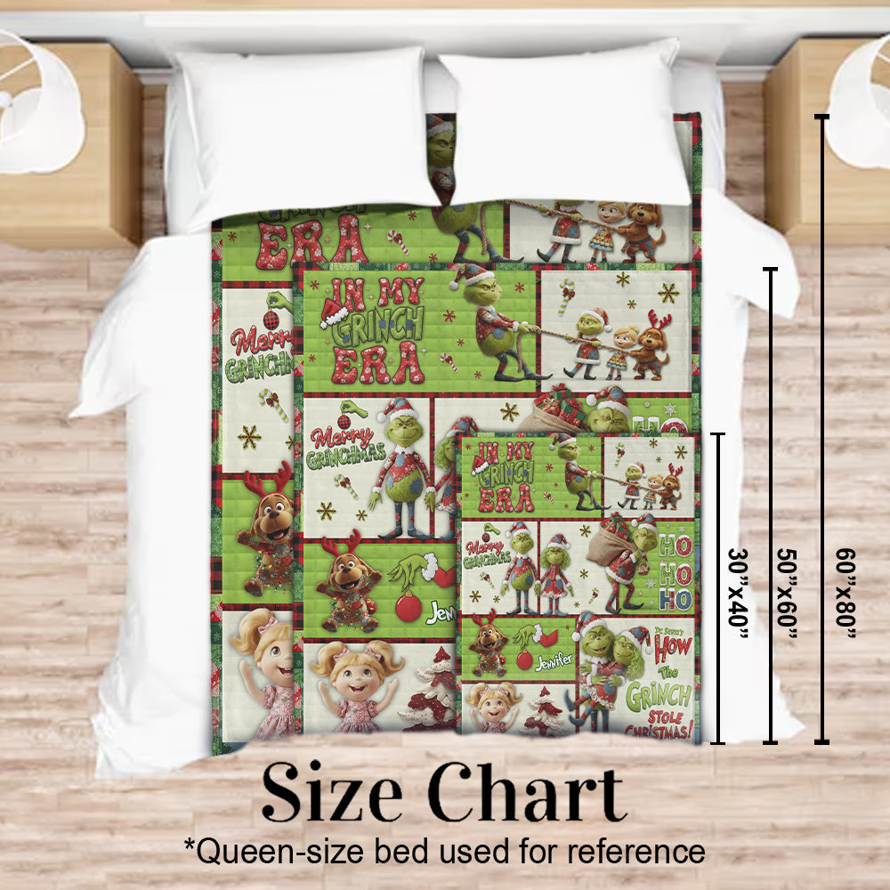 Couverture de Noël personnalisée avec le Grinch, le monstre du film classique de Noël
