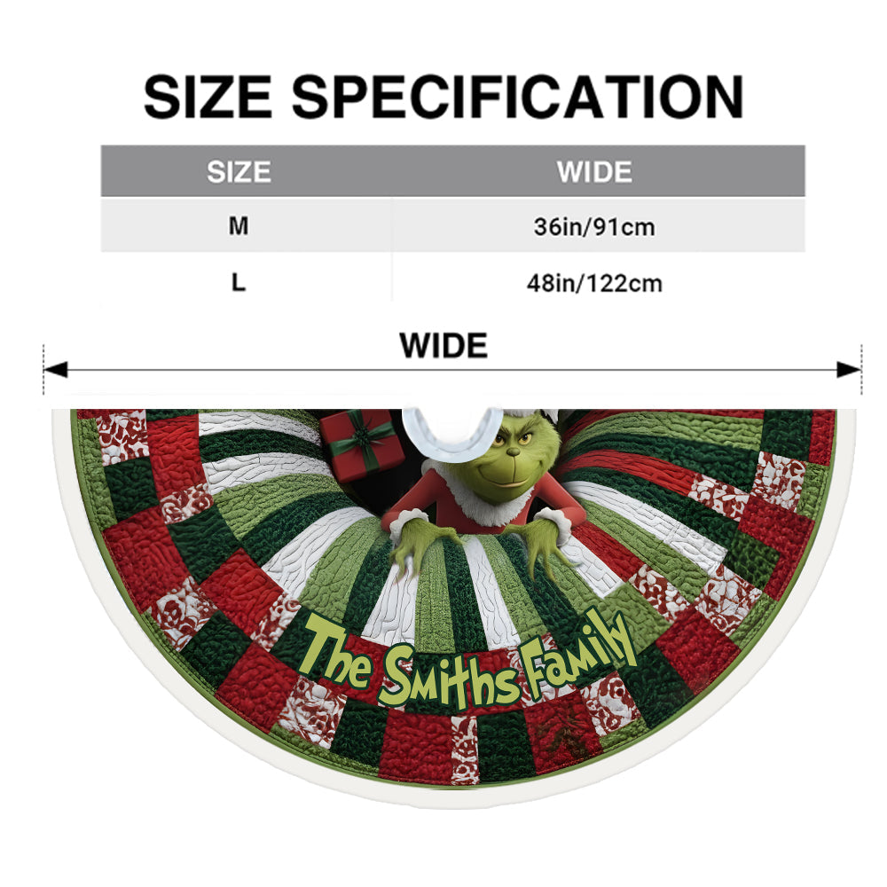 Green Naughty 3D Abyss Christmas Stolen Gifts - Personalized Stole Christmas Tree Skirt