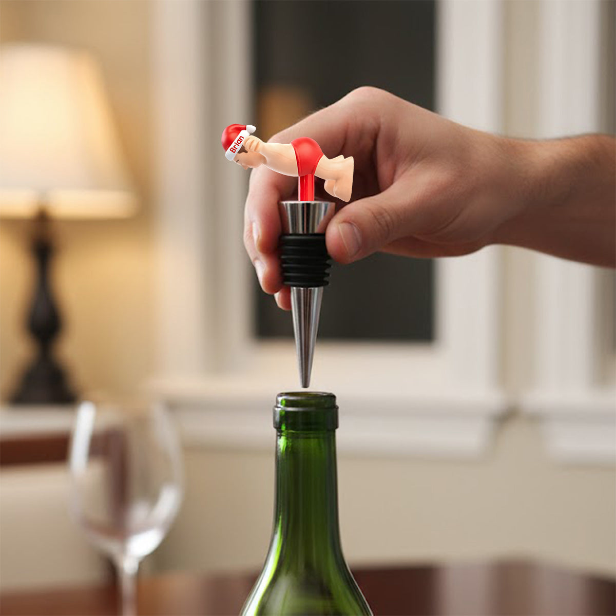 Freches Weihnachten – Das perfekte Weihnachtsgeschenk für ihn – Personalisierter Flaschenverschluss in Stolaform