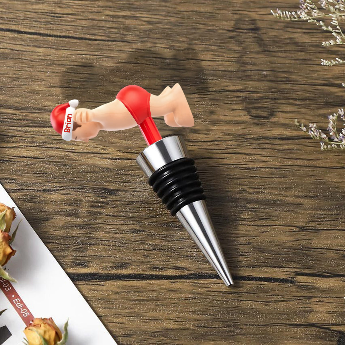 Freches Weihnachten – Das perfekte Weihnachtsgeschenk für ihn – Personalisierter Flaschenverschluss in Stolaform