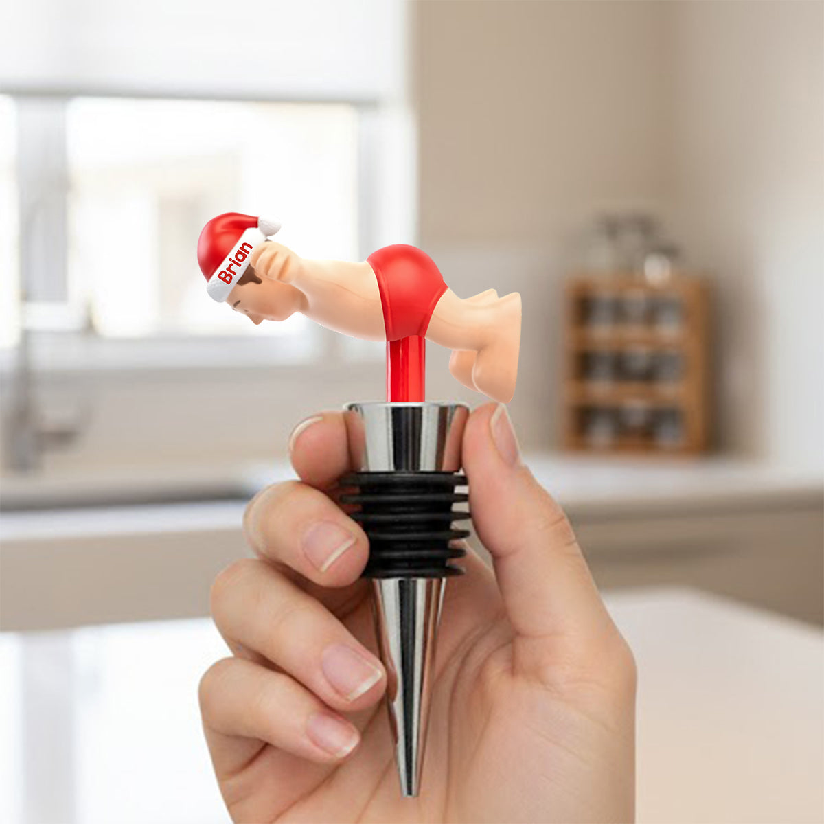 Freches Weihnachten – Das perfekte Weihnachtsgeschenk für ihn – Personalisierter Flaschenverschluss in Stolaform