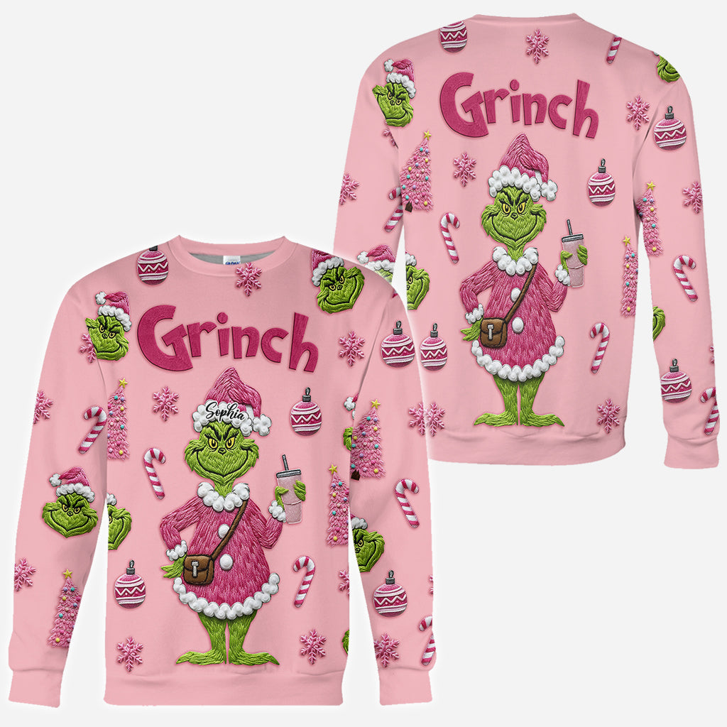 Joyeux Grinchmas - T-shirt personnalisé avec étole de Noël