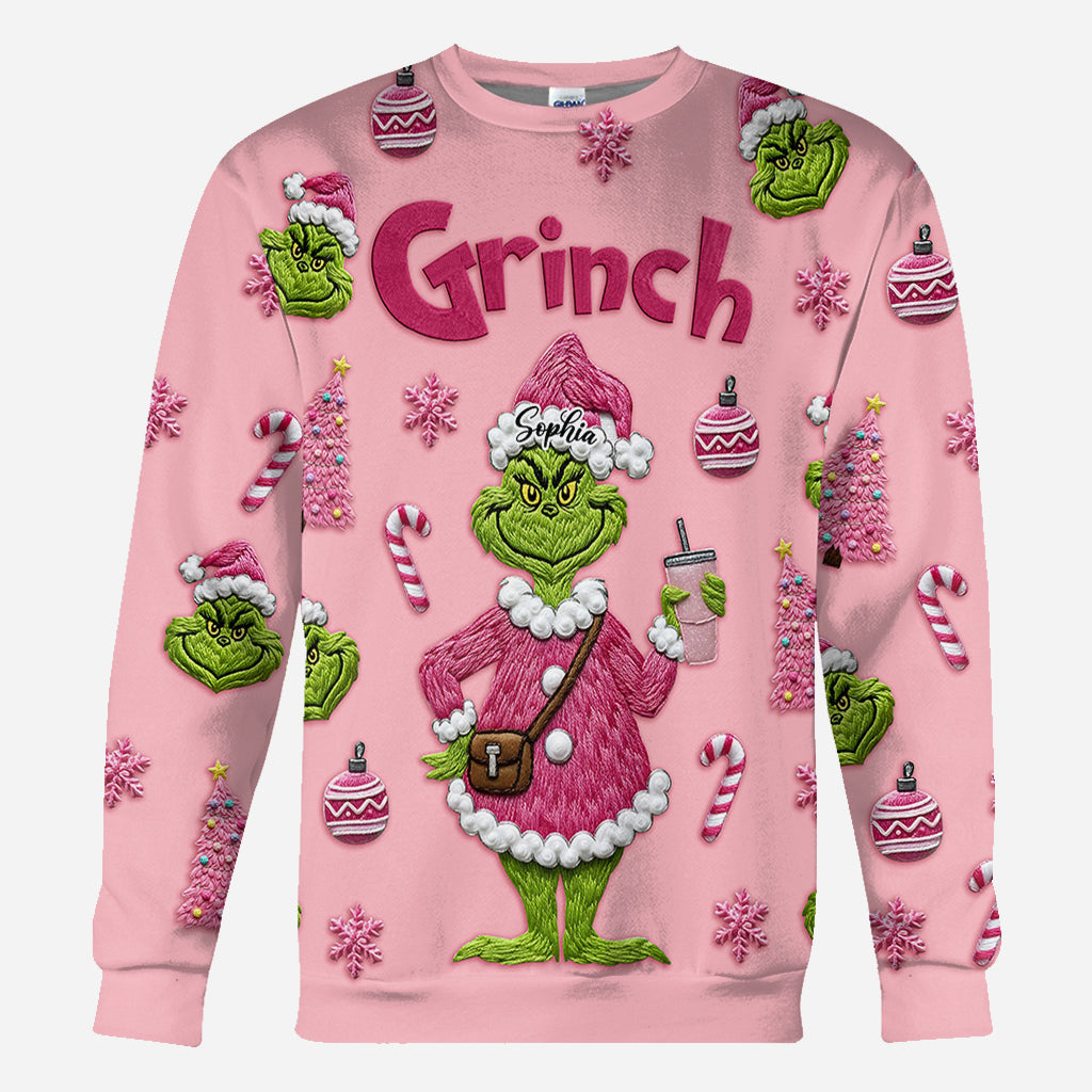 Joyeux Grinchmas - T-shirt personnalisé avec étole de Noël