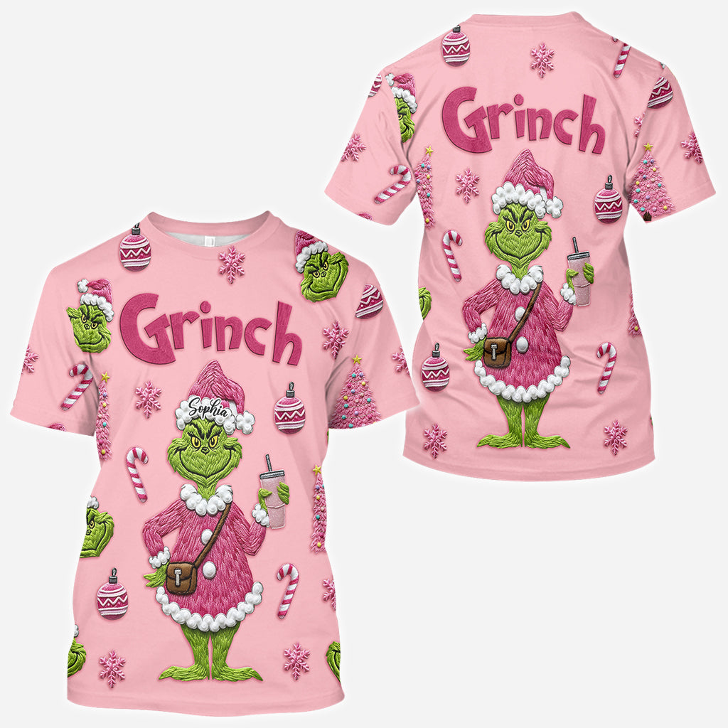Joyeux Grinchmas - T-shirt personnalisé avec étole de Noël