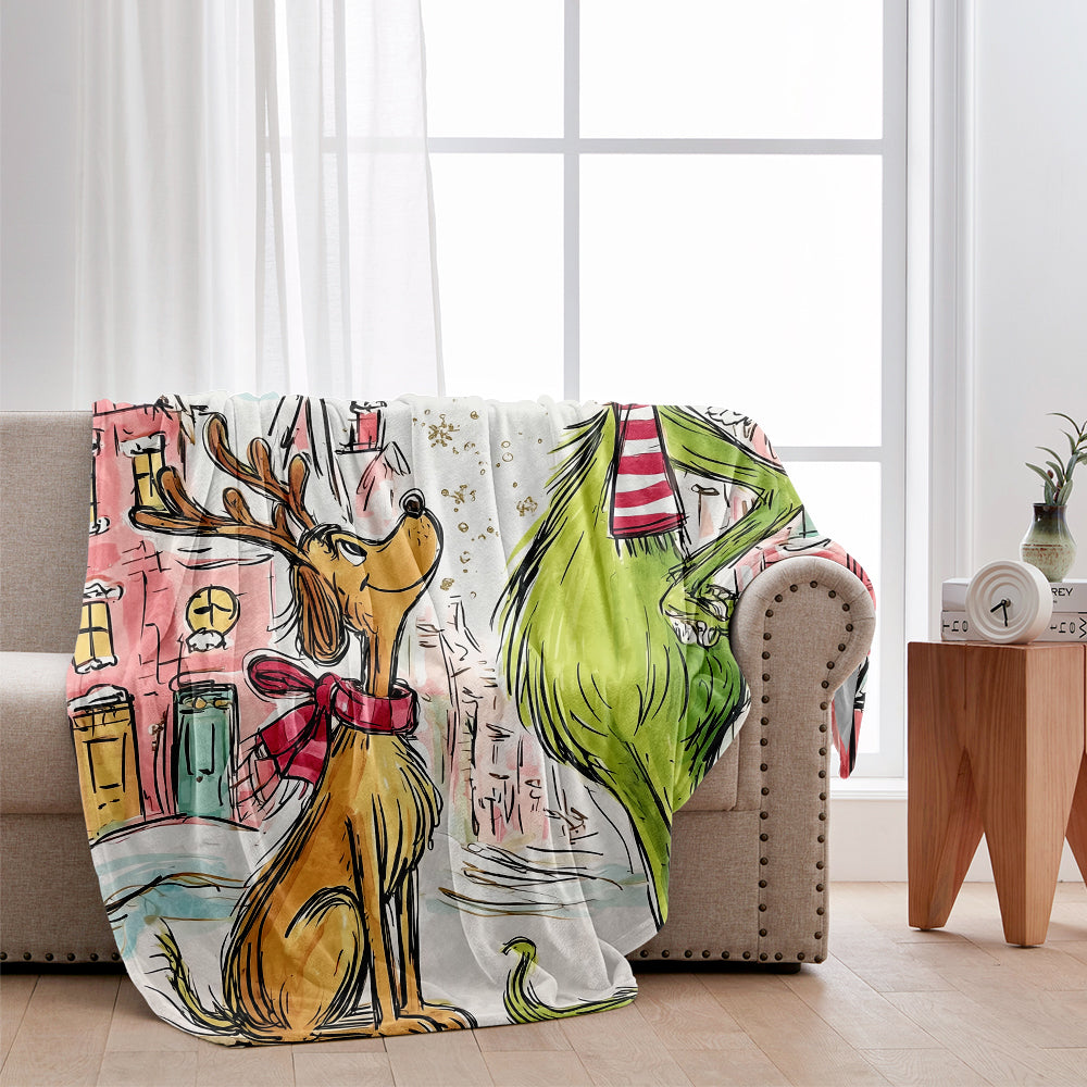 Frohe Weihnachten! - Personalisierte Stola-Weihnachtsdecke