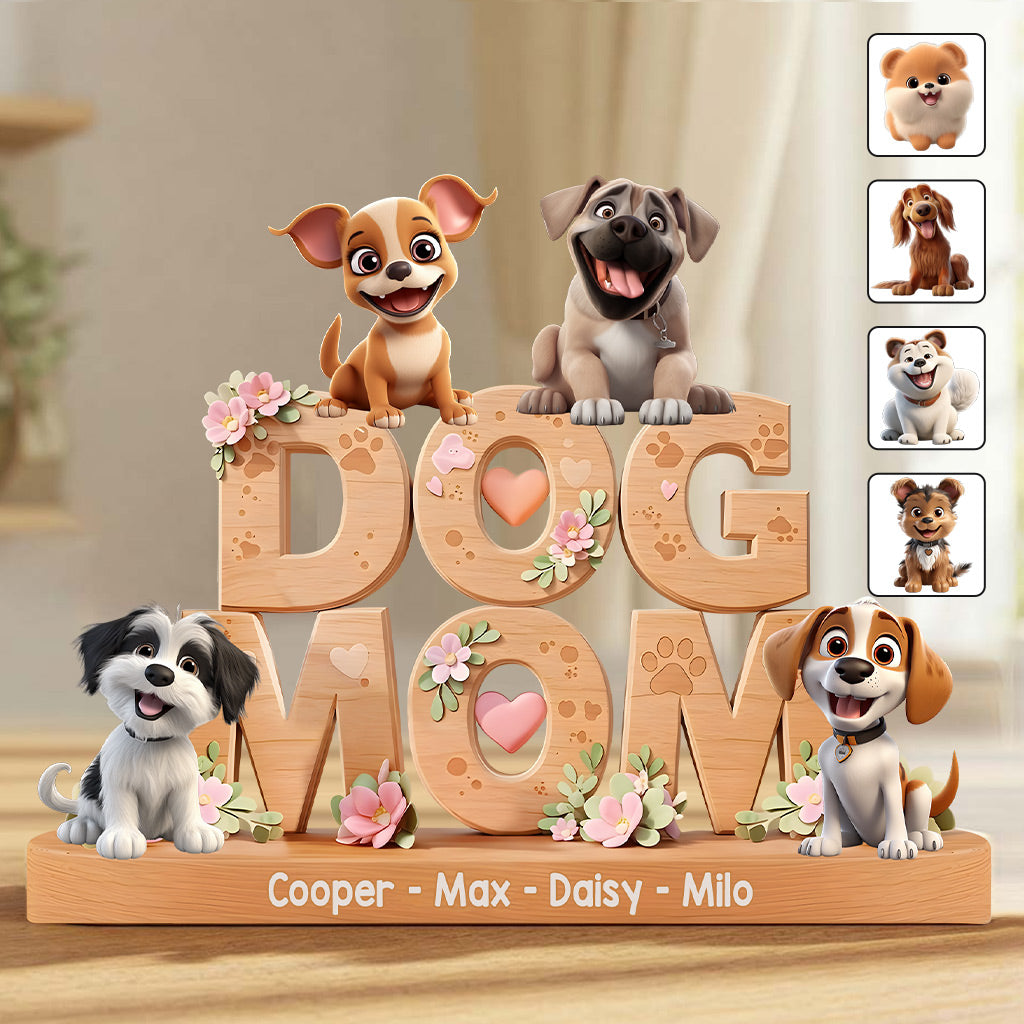 Hundemama – Personalisierte Acrylplakette in Hundeform