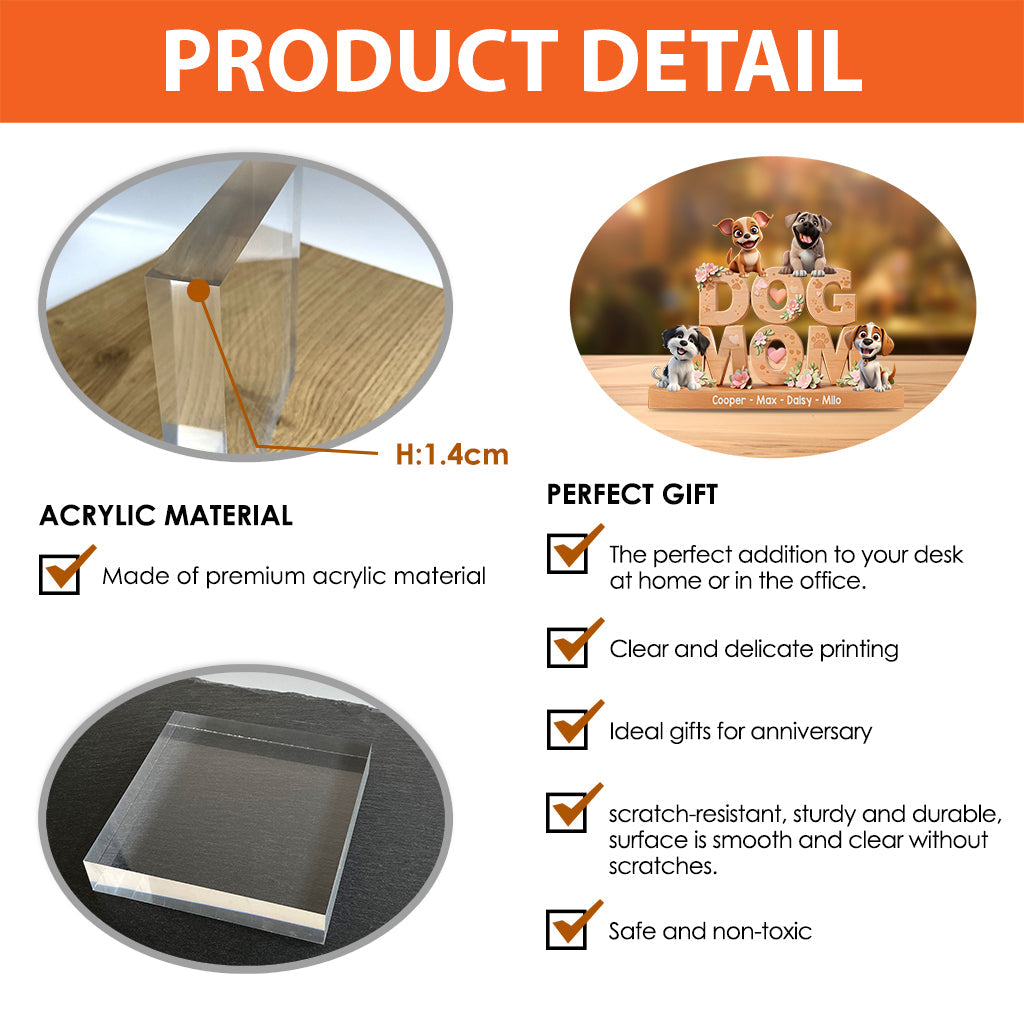 Hundemama – Personalisierte Acrylplakette in Hundeform