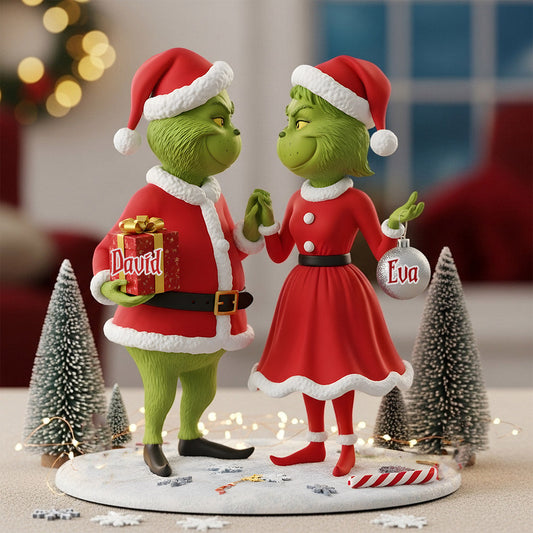 Couple Gift Merry Grinchmas - Personalized Stole Christmas Custom Shaped Acrylic Plaque