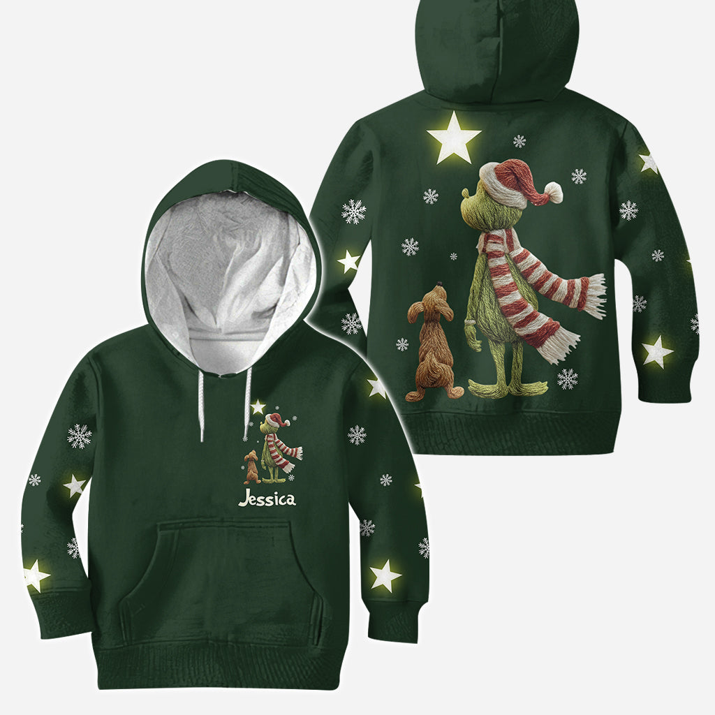 Joyeux Noël ! - Sweat à capuche et legging personnalisés avec étole de Noël