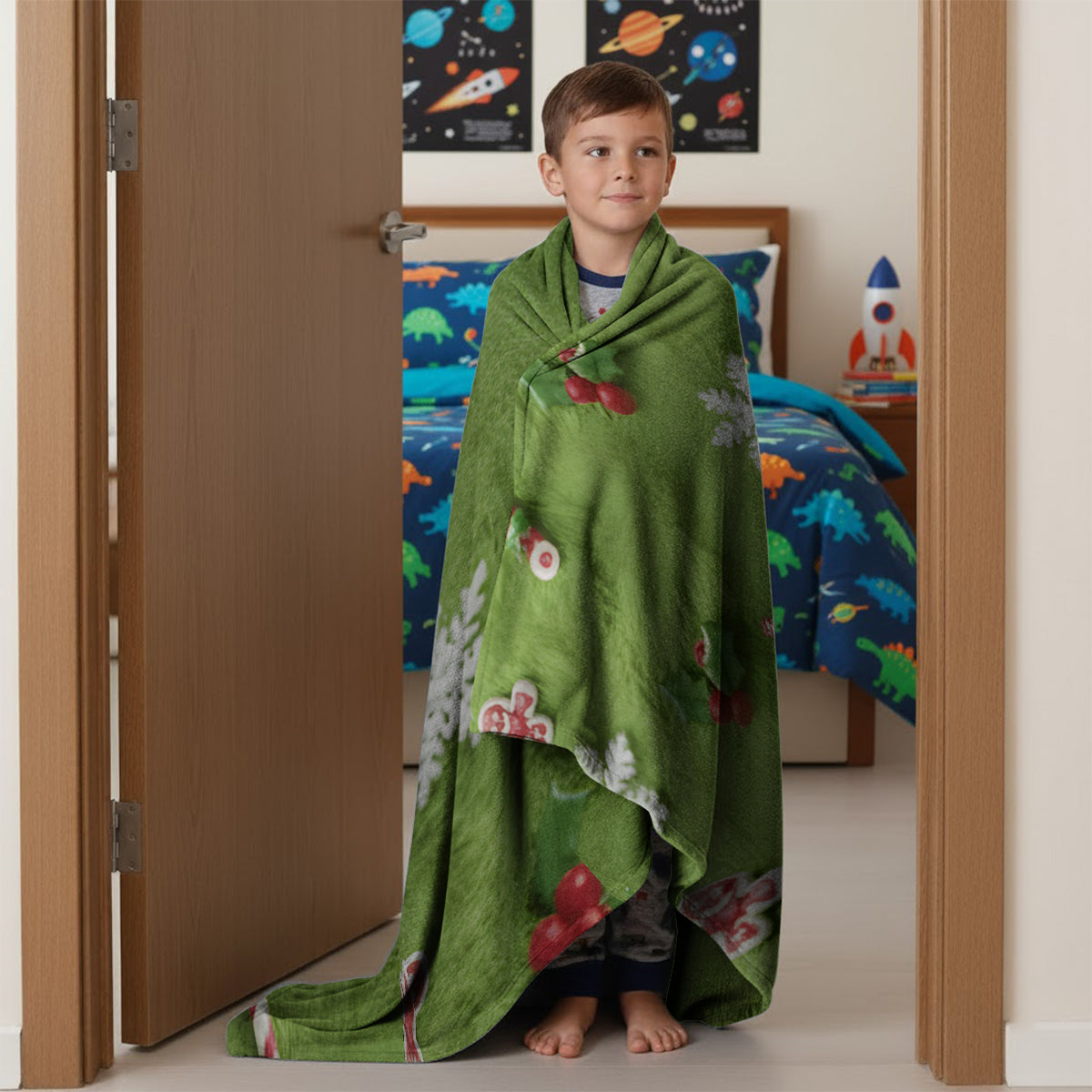 Fröhliche Grinchmas – Personalisierte Stola-Weihnachtsdecke zum Anziehen