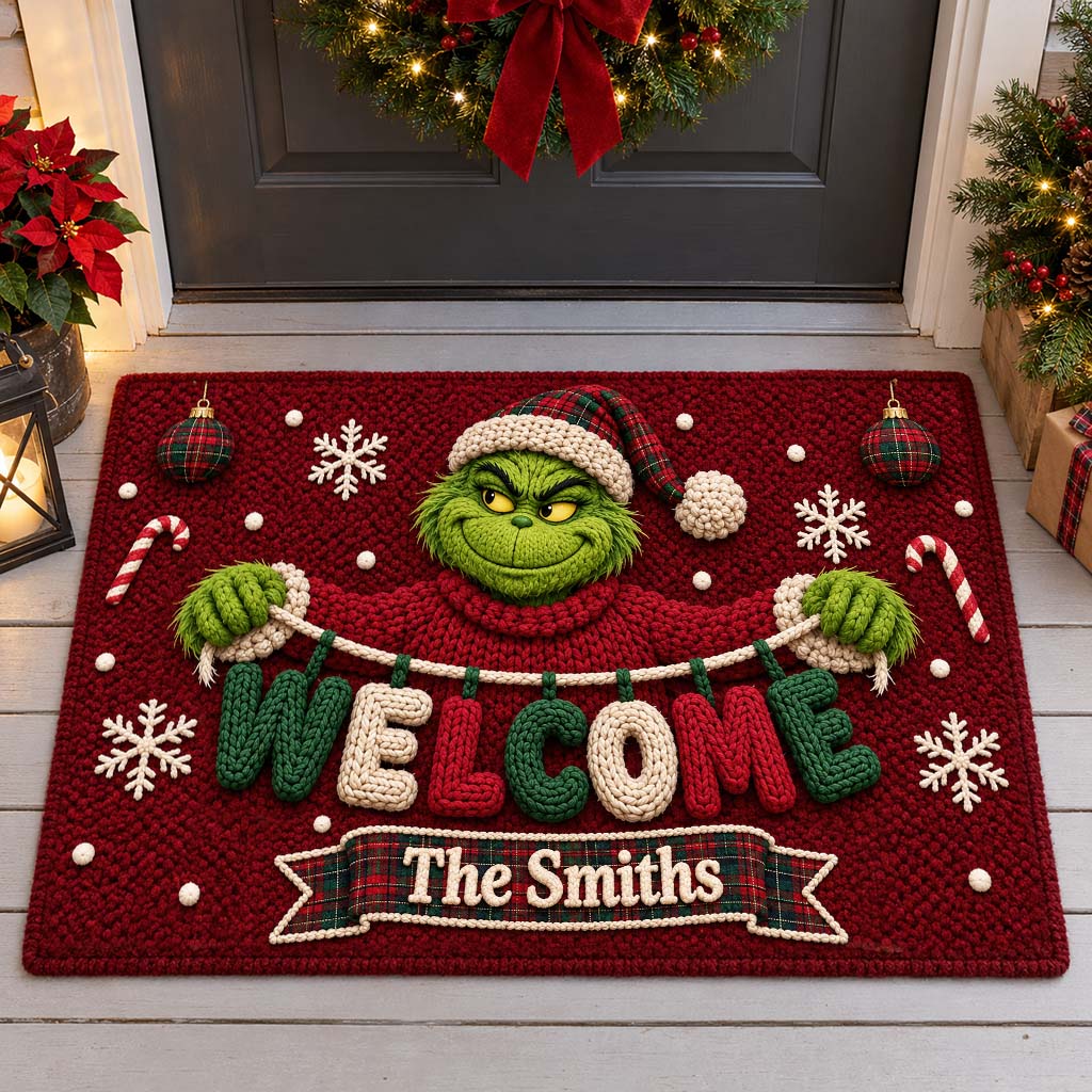 Merry Christmas - Personalized Stole Christmas Doormat