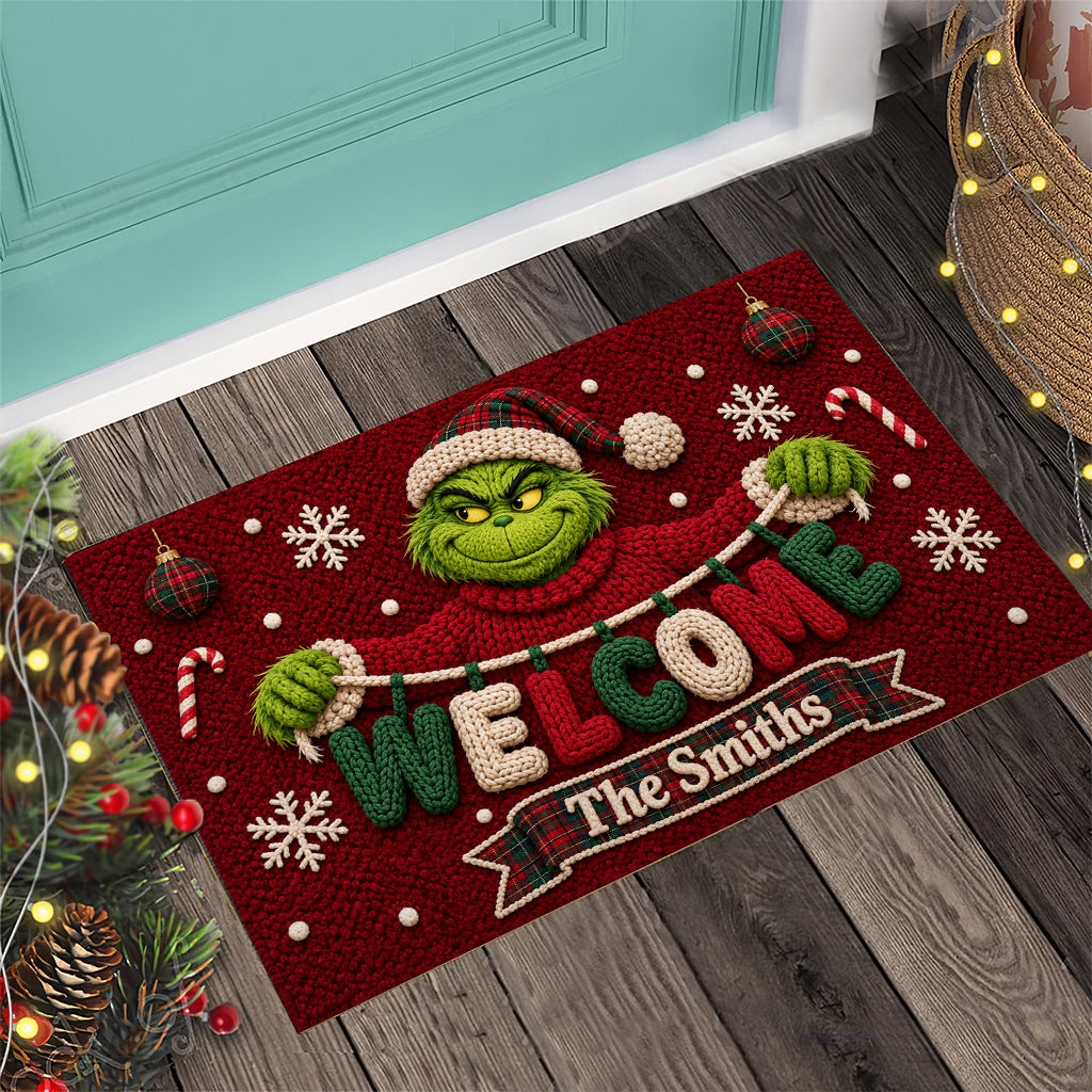 Merry Christmas - Personalized Stole Christmas Doormat