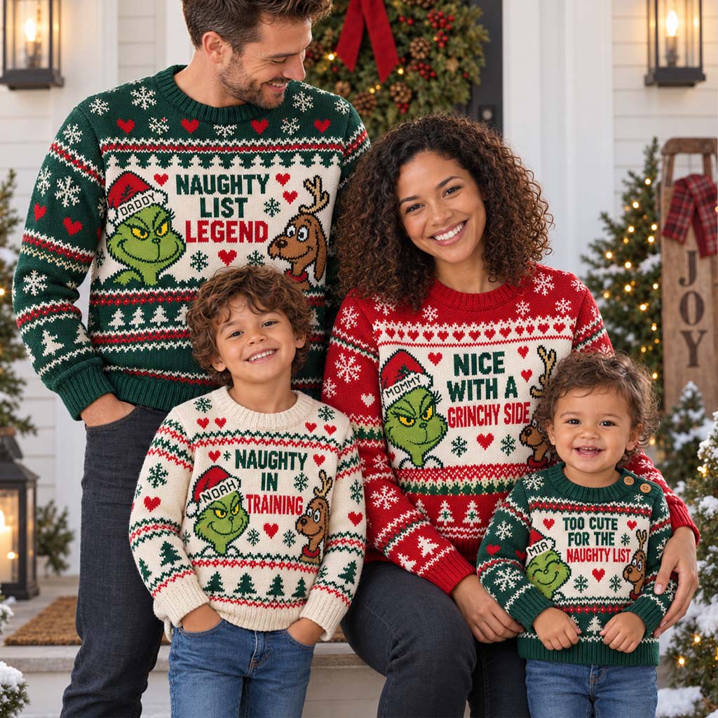 Naughty Looks Good on Us - Personalized Stole Christmas Ugly Sweater