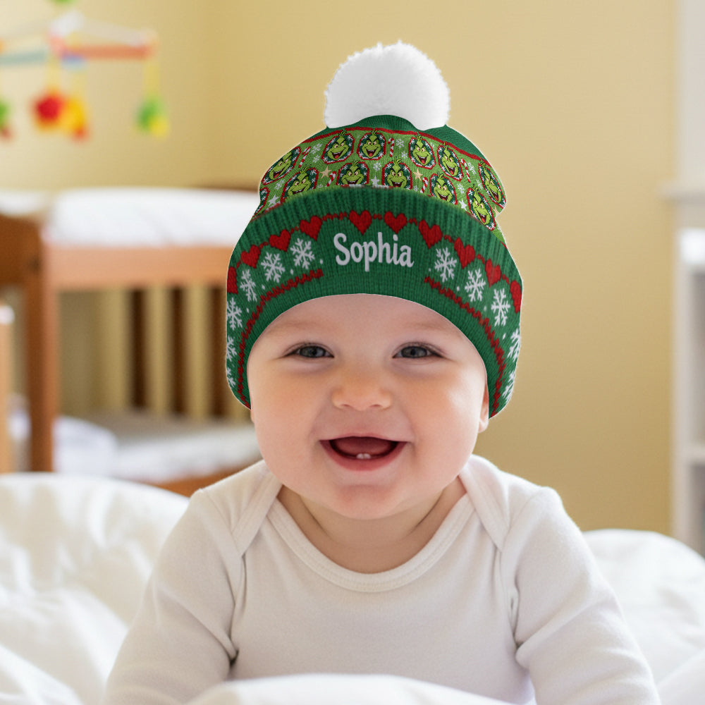 Fröhliche Grinchmassen - Personalisierte Stola-Weihnachtsmütze